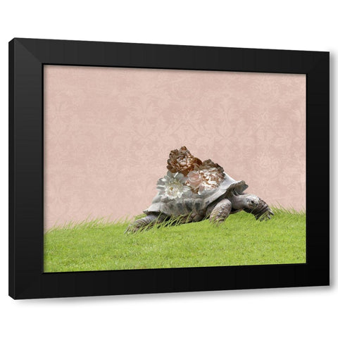Tortoise on Pink Black Modern Wood Framed Art Print with Double Matting by Ryan, Brooke T.