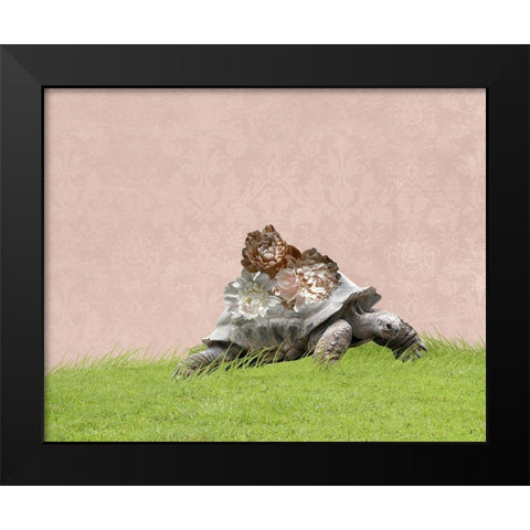 Tortoise on Pink Black Modern Wood Framed Art Print by Ryan, Brooke T.