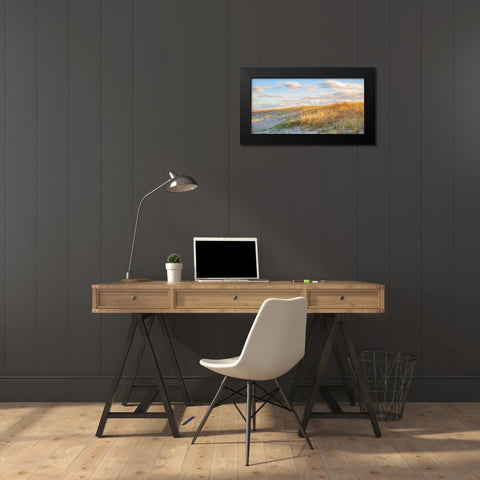 Grassy Dunes Panorama Black Modern Wood Framed Art Print by Ryan, Brooke T.
