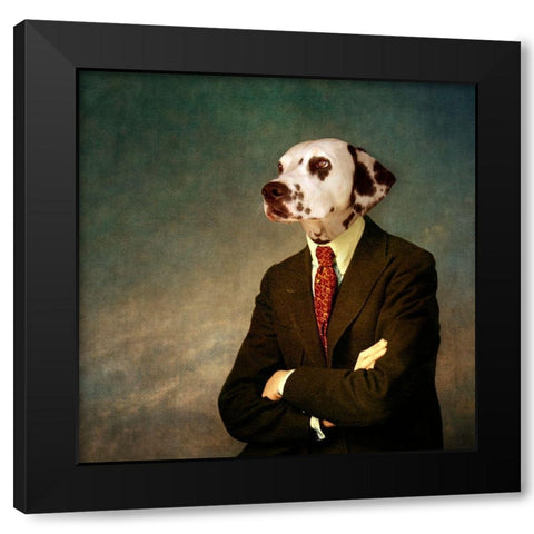 The Patient Man Black Modern Wood Framed Art Print with Double Matting by Roch, Martine