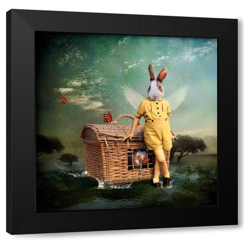 The Guardian of The Universe Black Modern Wood Framed Art Print with Double Matting by Roch, Martine