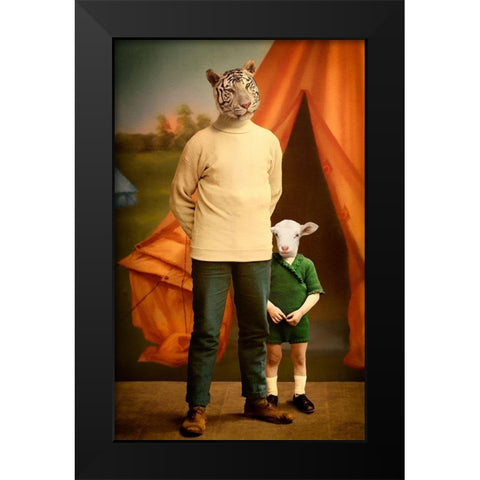 Summer Camp Black Modern Wood Framed Art Print by Roch, Martine