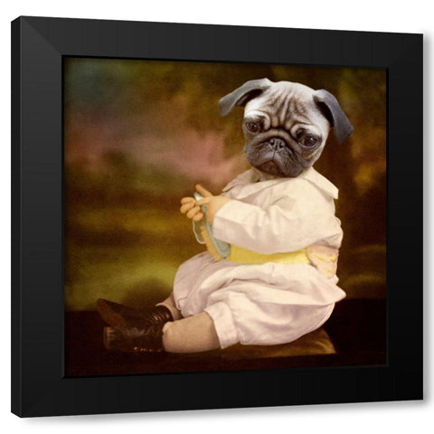 Tommy Boy Black Modern Wood Framed Art Print with Double Matting by Roch, Martine