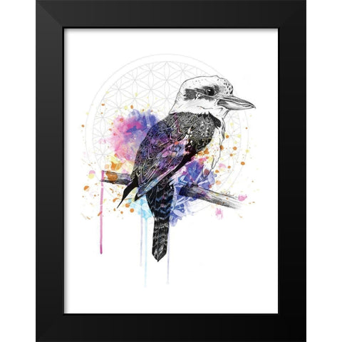 Kookaburra Black Modern Wood Framed Art Print by Roberts, Karin
