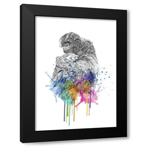 Orangutan Black Modern Wood Framed Art Print by Roberts, Karin