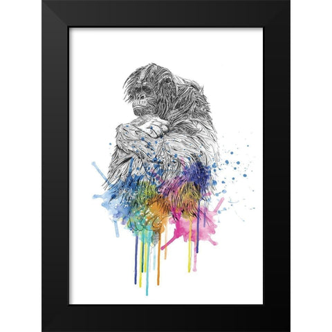 Orangutan Black Modern Wood Framed Art Print by Roberts, Karin