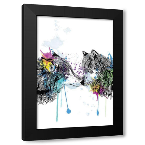 Wolves Black Modern Wood Framed Art Print by Roberts, Karin