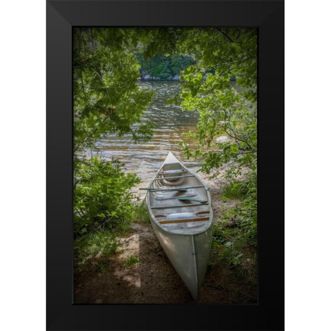 Canoe Black Modern Wood Framed Art Print by Ryan, Brooke T.