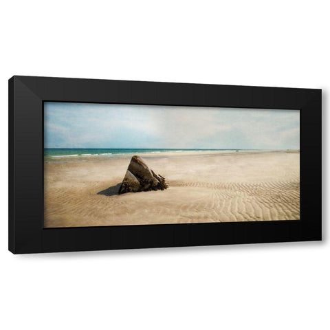 Beach Boulder Black Modern Wood Framed Art Print by Ryan, Brooke T.