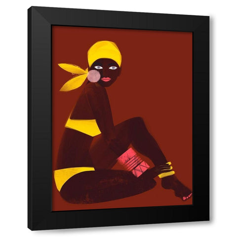 Amber Sun Black Modern Wood Framed Art Print with Double Matting by Robinson, Erin K.