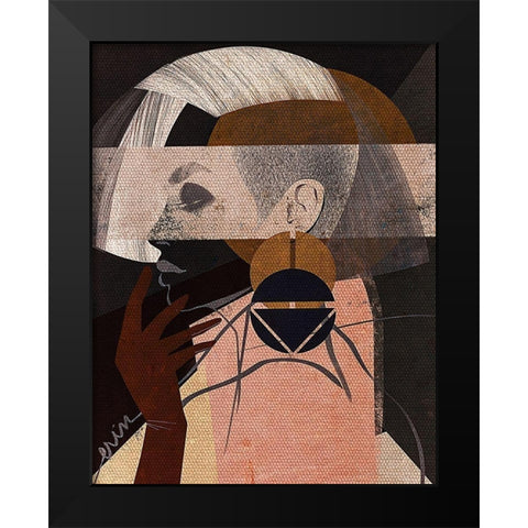 Face Off No. 2 Black Modern Wood Framed Art Print by Robinson, Erin K.