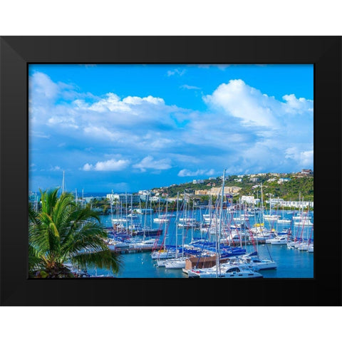Oyster Pond Bay, St. Maarten Black Modern Wood Framed Art Print by Reed, Jack
