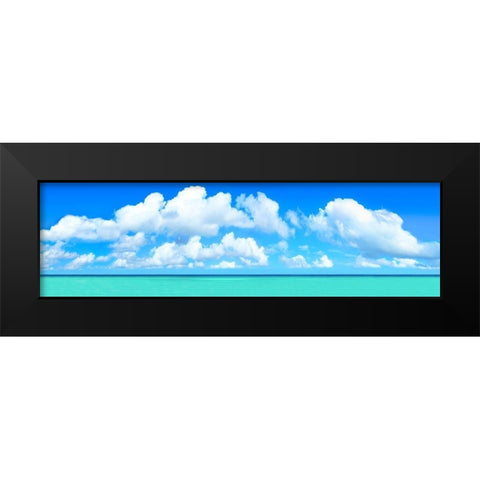 White Aqua Black Modern Wood Framed Art Print by Reed, Jack