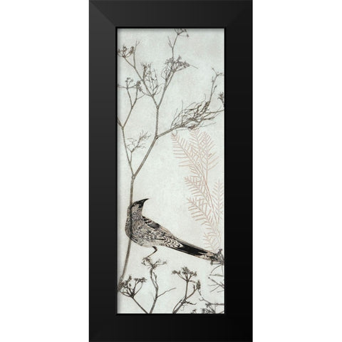 Wattlebird Resting on a Branch Black Modern Wood Framed Art Print by Rice, Trudy