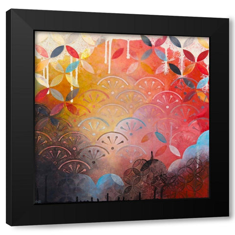 Patiently Black Modern Wood Framed Art Print with Double Matting by Robinson, Heather Noel