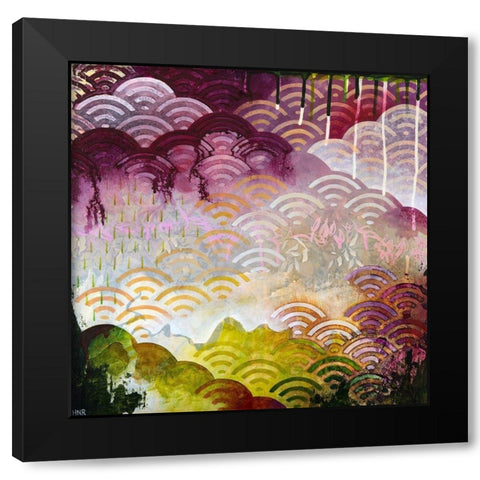 Serenely Black Modern Wood Framed Art Print by Robinson, Heather Noel