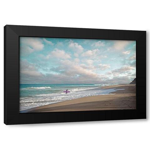 Surfer Black Modern Wood Framed Art Print with Double Matting by Ryan, Brooke T.