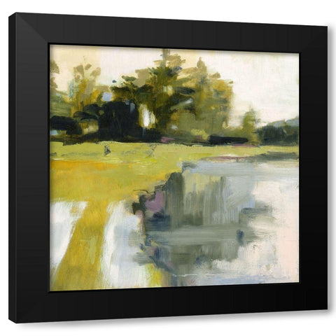 Braveboat Harbor Black Modern Wood Framed Art Print by Robbins, Kathleen