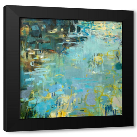Tidal Pool In Blue Black Modern Wood Framed Art Print by Robbins, Kathleen