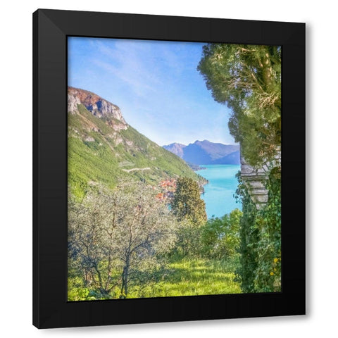 Lago di Como View No. 1 Black Modern Wood Framed Art Print with Double Matting by Ryan, Brooke T.