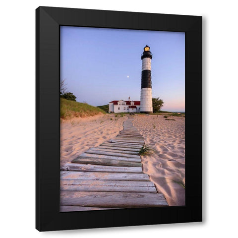 Big Sable Point Lighthouse Black Modern Wood Framed Art Print by Romanowicz, Adam