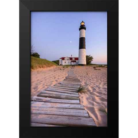 Big Sable Point Lighthouse Black Modern Wood Framed Art Print by Romanowicz, Adam