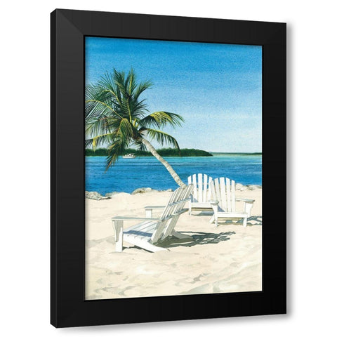 Paradise Black Modern Wood Framed Art Print with Double Matting by Roberts, Linda