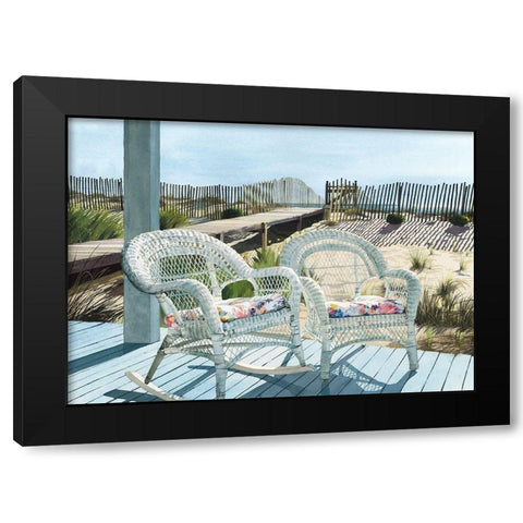 Summer Wicker Black Modern Wood Framed Art Print by Roberts, Linda