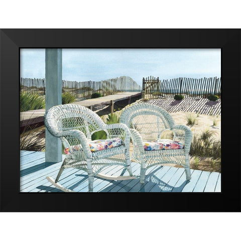 Summer Wicker Black Modern Wood Framed Art Print by Roberts, Linda