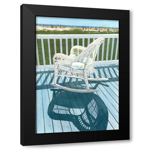Wicker Shadows Black Modern Wood Framed Art Print with Double Matting by Roberts, Linda