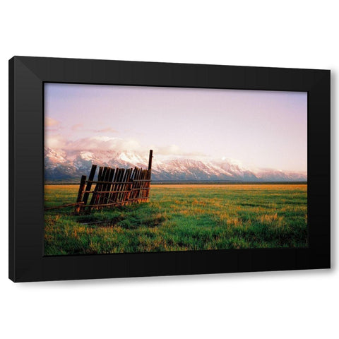 Fence In Jackson Black Modern Wood Framed Art Print by Rapson, Sol