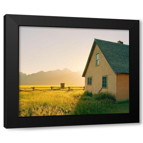 Golden Tetons Black Modern Wood Framed Art Print with Double Matting by Rapson, Sol
