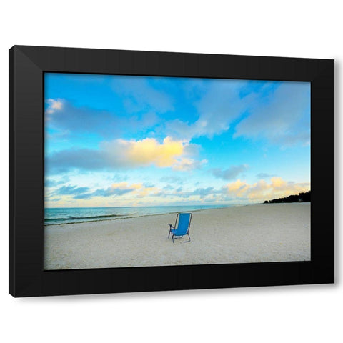 Chair On Beach Black Modern Wood Framed Art Print by Reed, Jack