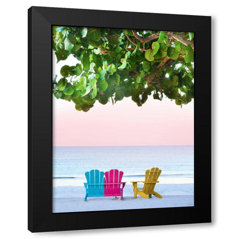 Three Chairs Black Modern Wood Framed Art Print with Double Matting by Reed, Jack