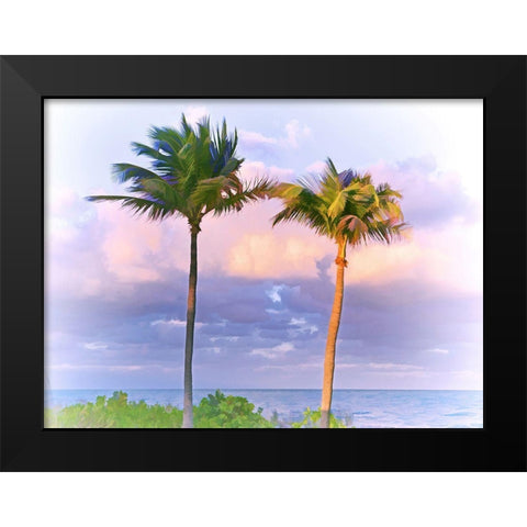 Two Palms Black Modern Wood Framed Art Print by Reed, Jack