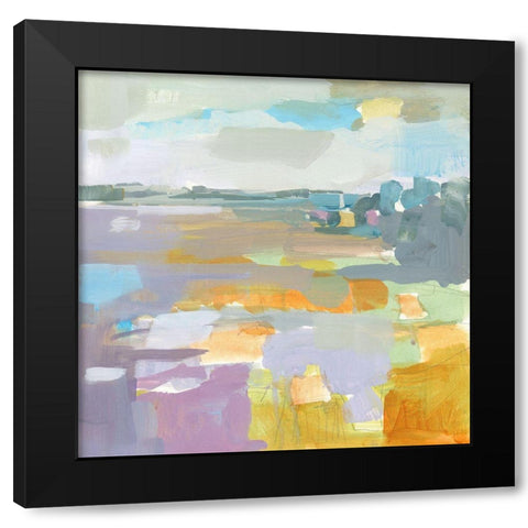 Lilac Field Black Modern Wood Framed Art Print with Double Matting by Robbins, Kathleen