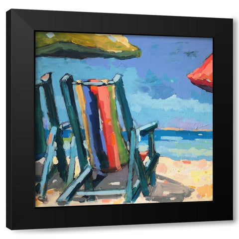 Beach Time Black Modern Wood Framed Art Print by Railsback, Page Pearson