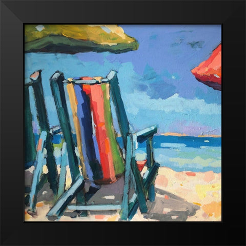 Beach Time Black Modern Wood Framed Art Print by Railsback, Page Pearson