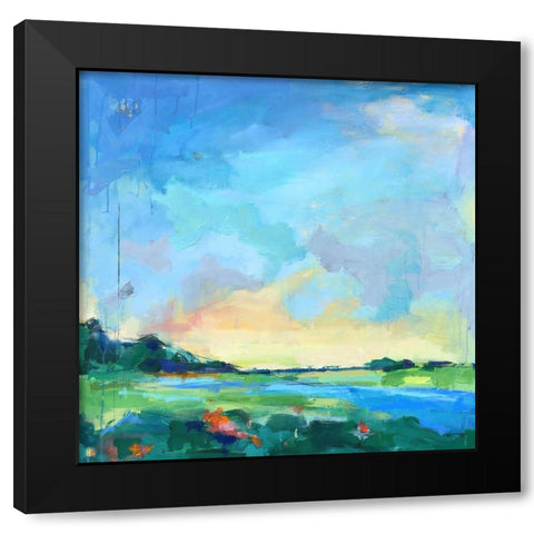 River Marsh Black Modern Wood Framed Art Print with Double Matting by Railsback, Page Pearson