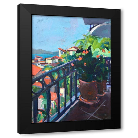 Terrace View Black Modern Wood Framed Art Print with Double Matting by Railsback, Page Pearson