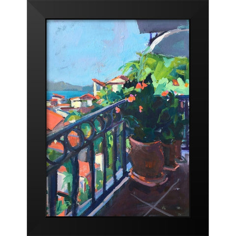 Terrace View Black Modern Wood Framed Art Print by Railsback, Page Pearson