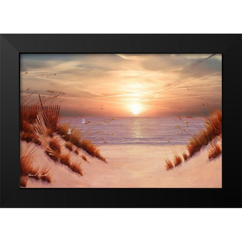 Dunes Black Modern Wood Framed Art Print by Romanello, Diane
