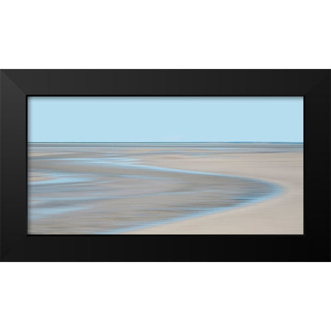 Blue and Beige Beach 2 Black Modern Wood Framed Art Print by Ryan, Brooke T.