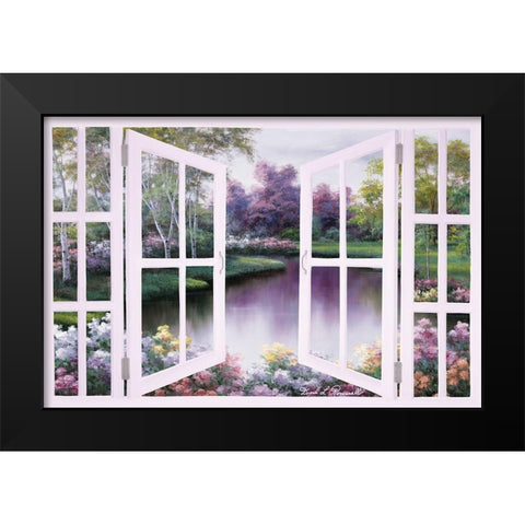 Springtime Symphony Door Black Modern Wood Framed Art Print by Romanello, Diane