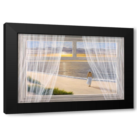 Morning Walk Black Modern Wood Framed Art Print with Double Matting by Romanello, Diane