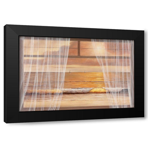 View of the Sunset Black Modern Wood Framed Art Print by Romanello, Diane