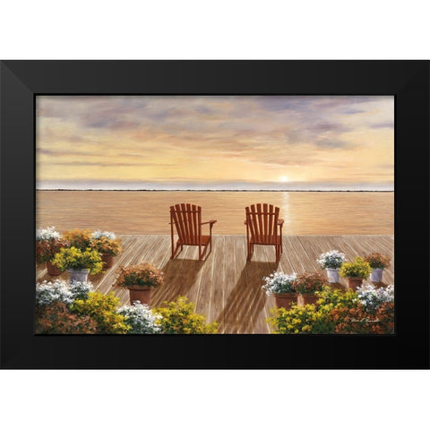 Evening Deck View Black Modern Wood Framed Art Print by Romanello, Diane