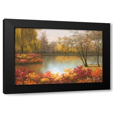 Autumn Palette Black Modern Wood Framed Art Print with Double Matting by Romanello, Diane