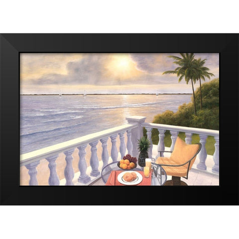 Breakfast on the Veranda Black Modern Wood Framed Art Print by Romanello, Diane