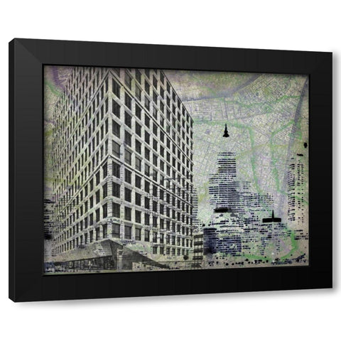 Cityscape I Black Modern Wood Framed Art Print with Double Matting by Roberts, Art